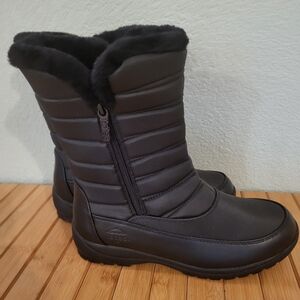 TOTES WOMEN'S SIZE 8 Wide SNOW BOOTS BLACK ZIP UP BOOTS WATERPROOF NWOT